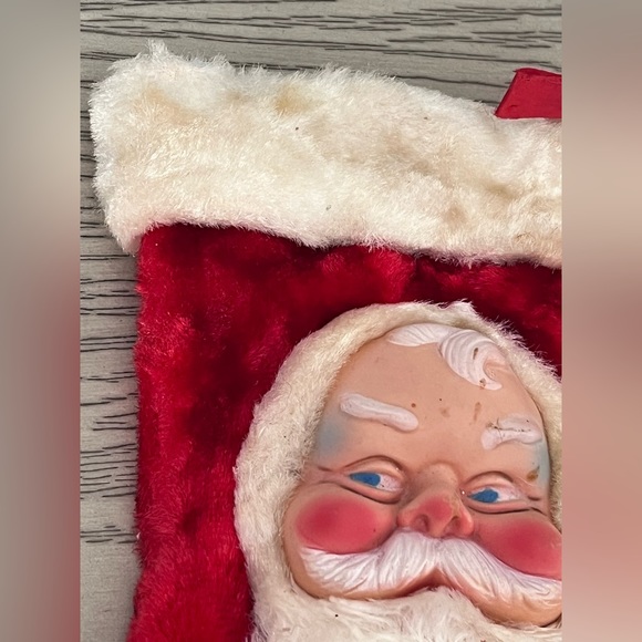 Vintage 1950’s Rubber Face Santa Stocking - Picture 2 of 5